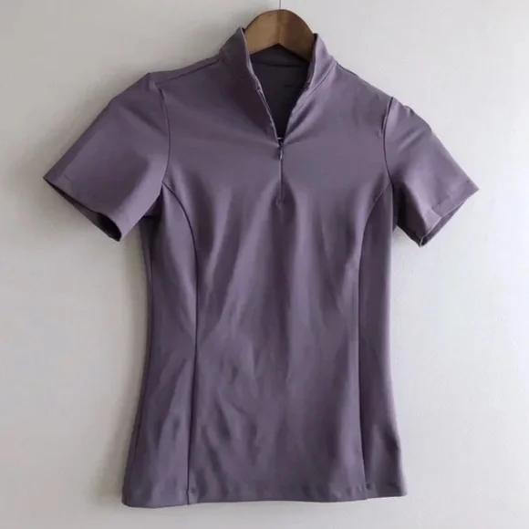 TKEQ Quinn Essential Horse Show Competition Stretchy Short Sleeve Shirt Purple - Picture 11 of 11